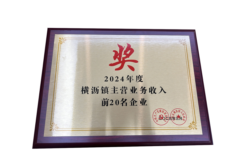 2024年度橫瀝鎮(zhèn)主營業(yè)務(wù)收入前20名企業(yè)獎